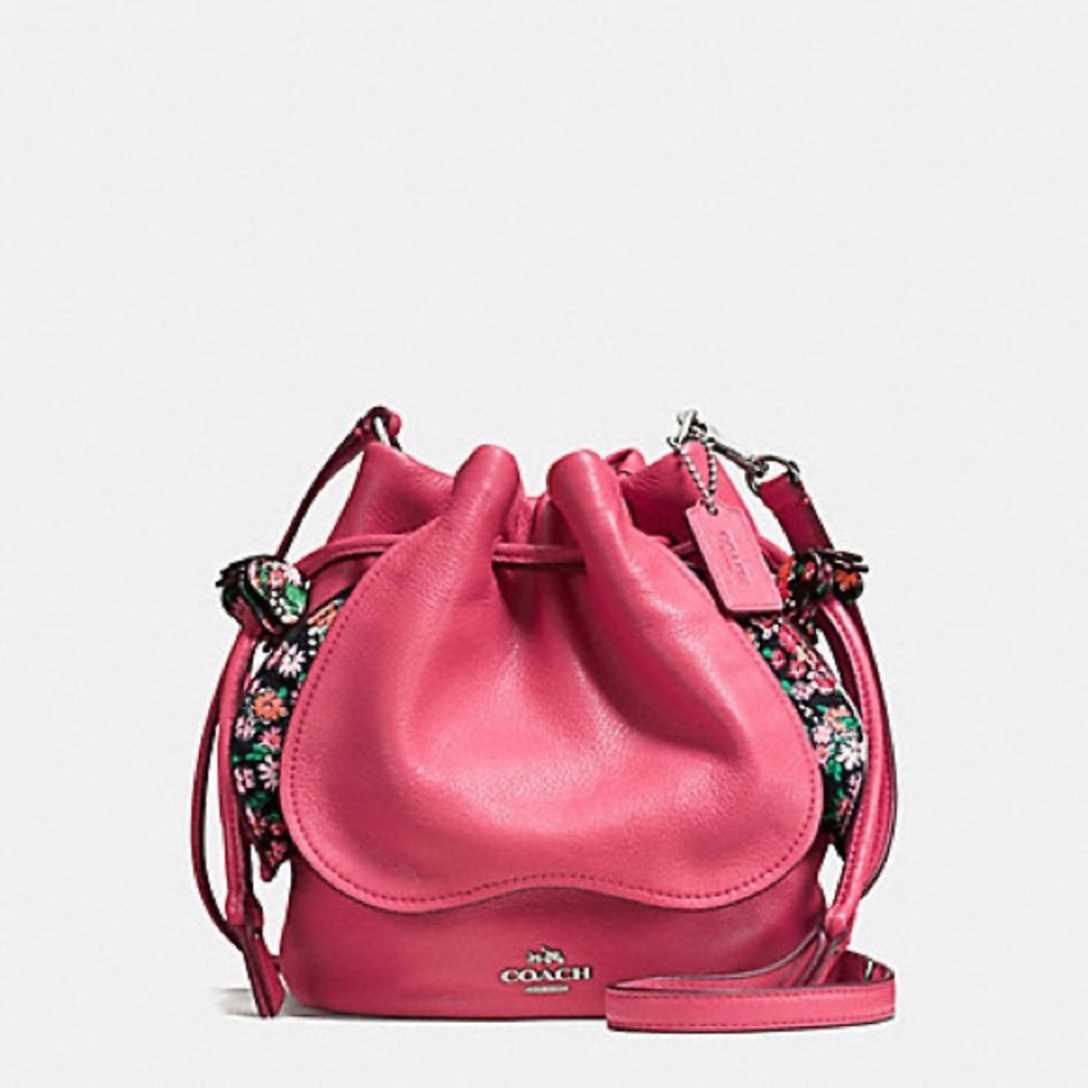 NWT Coach PETAL BAG IN PEBBLE LEATHER Stawberry crossbody bag (COACH F57543)